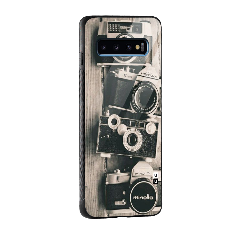 Vintage Style Shutter Glass Back Case for Galaxy S10