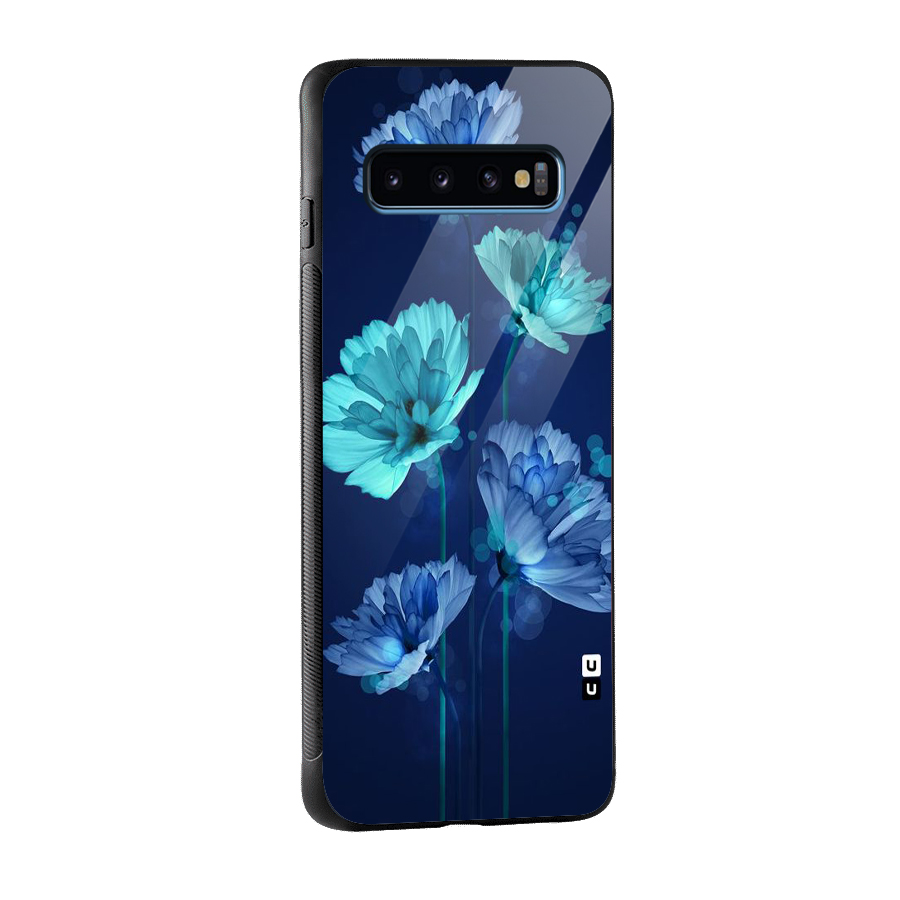 Water Flowers Glass Back Case for Galaxy S10