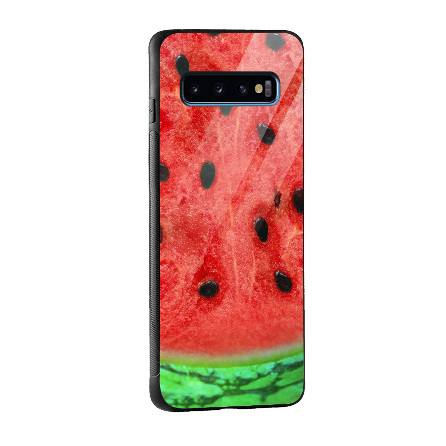 Watermelon Design Glass Back Case for Galaxy S10
