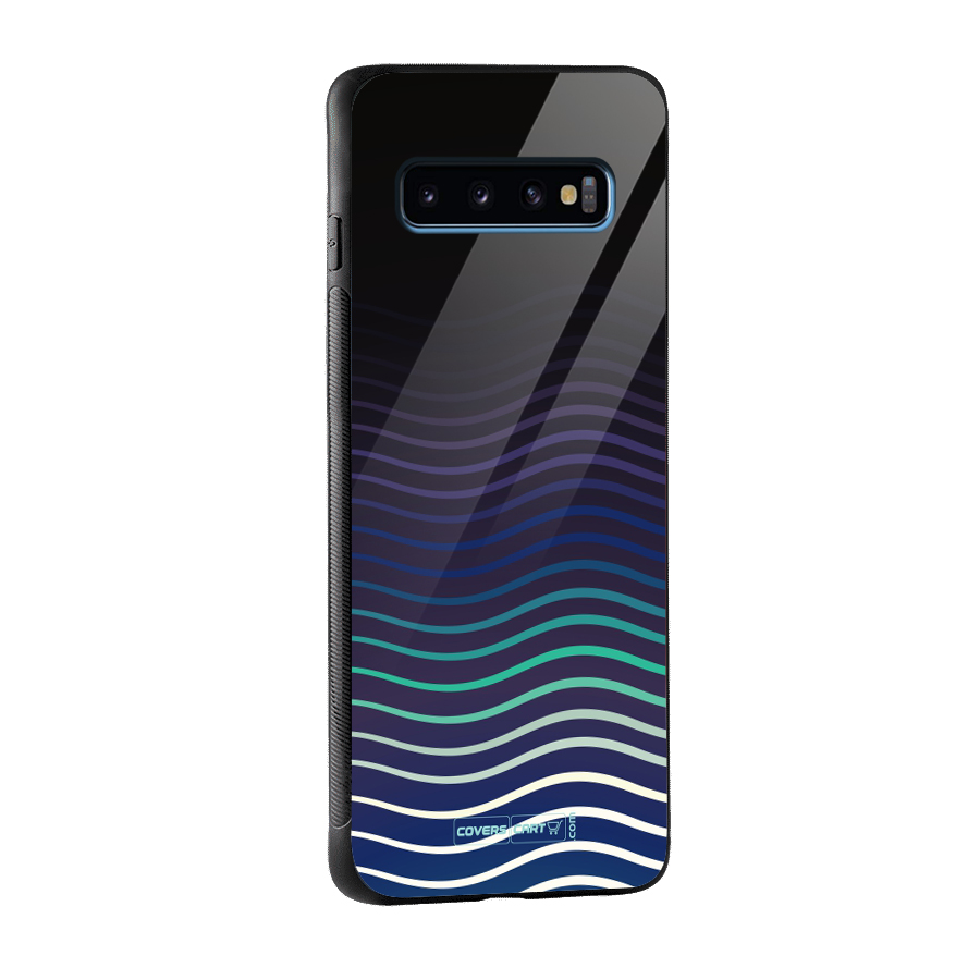 Wavy Stripes Glass Back Case for Galaxy S10
