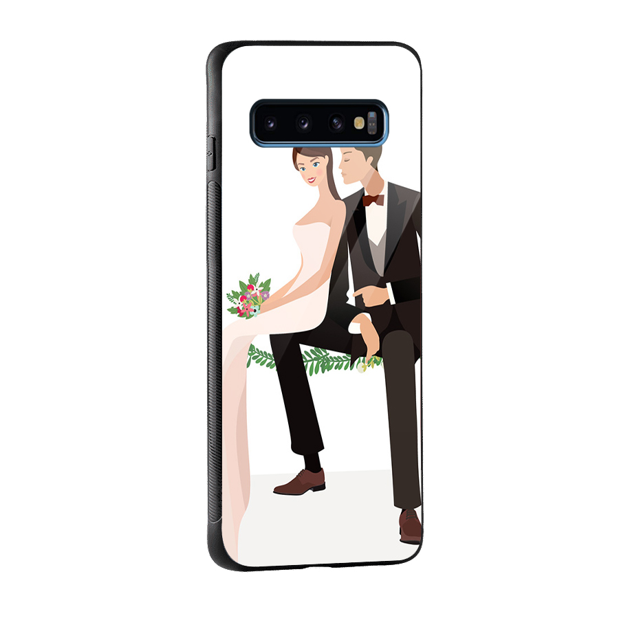 Wedding Couple Glass Back Case for Galaxy S10