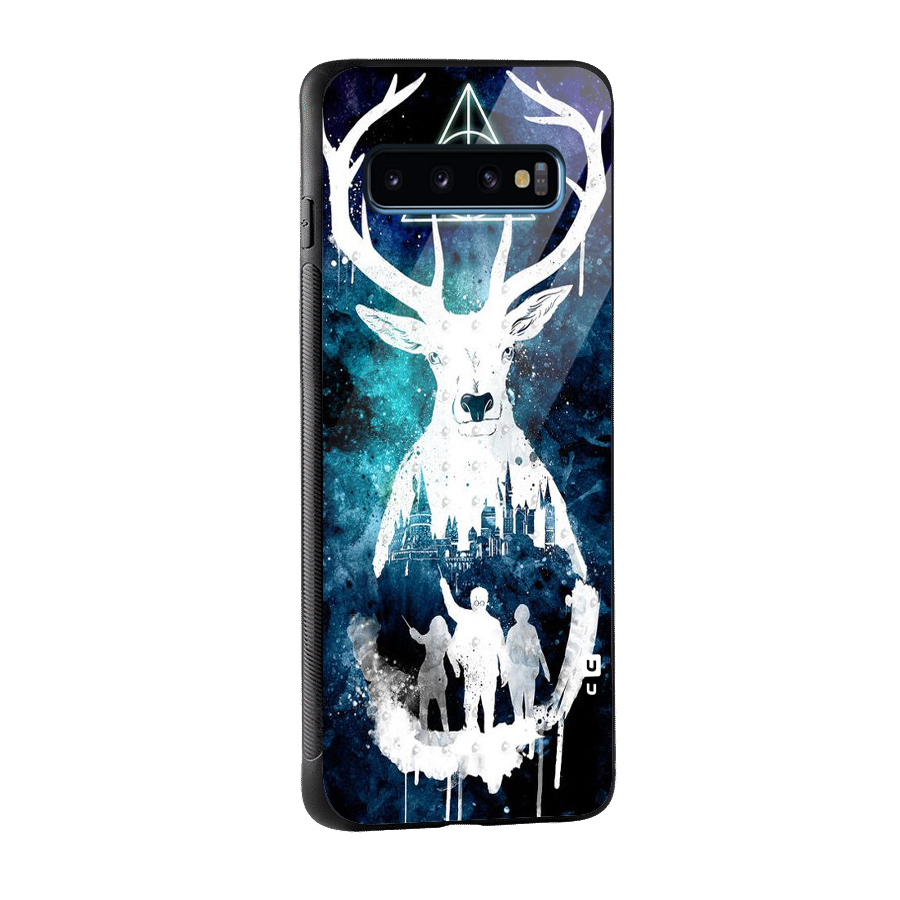 White Deer Glass Back Case for Galaxy S10