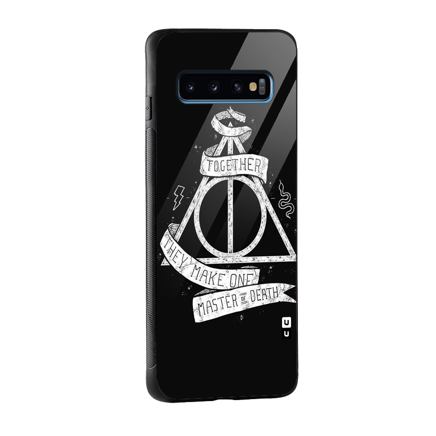 White Ribbon Glass Back Case for Galaxy S10