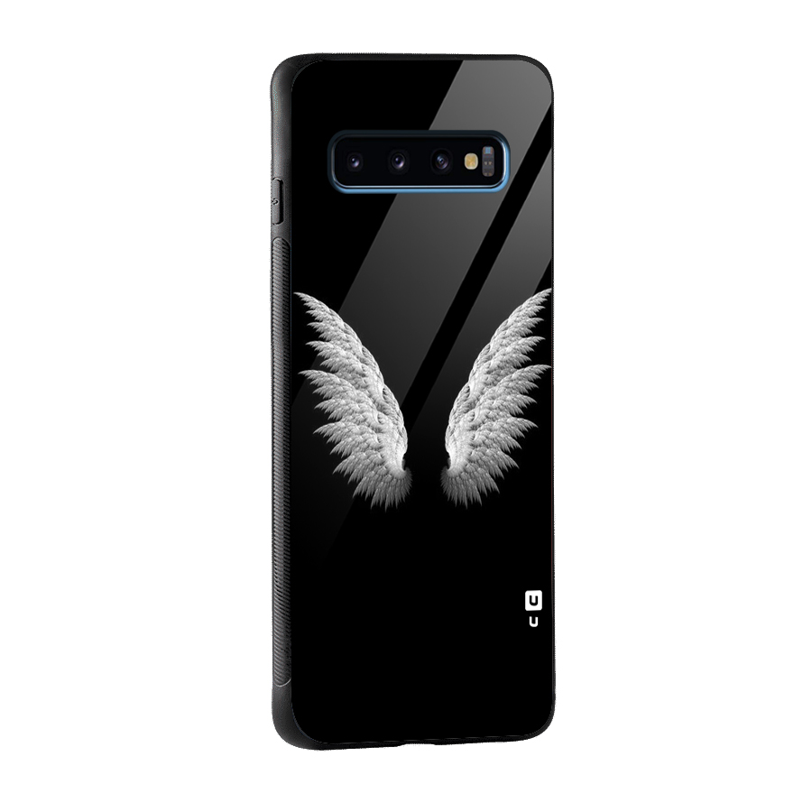 White Wings Glass Back Case for Galaxy S10