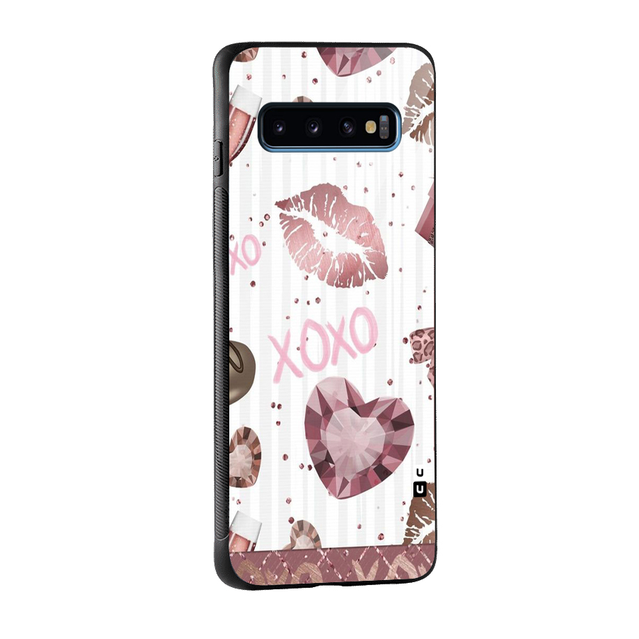 Wine Lip xoxo Glass Back Case for Galaxy S10