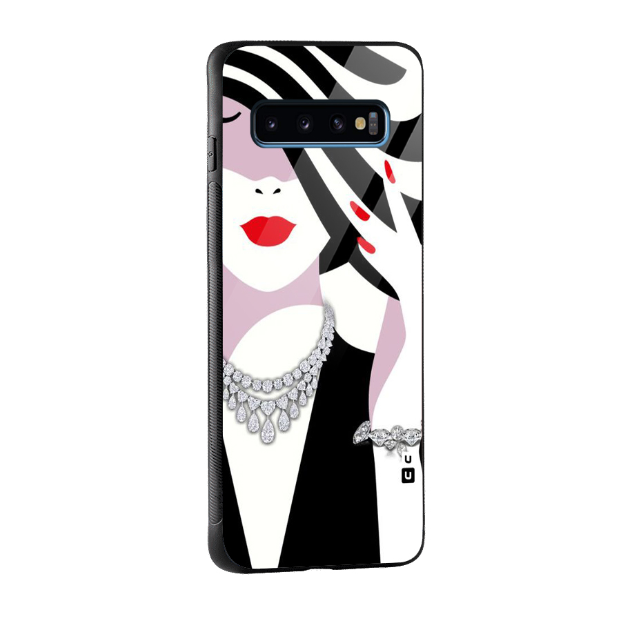 Women Beauty Glass Back Case for Galaxy S10