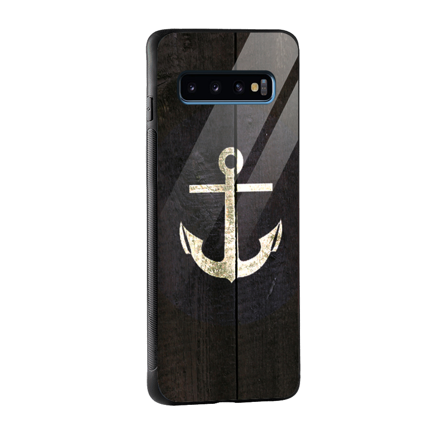 Wood Anchor Glass Back Case for Galaxy S10