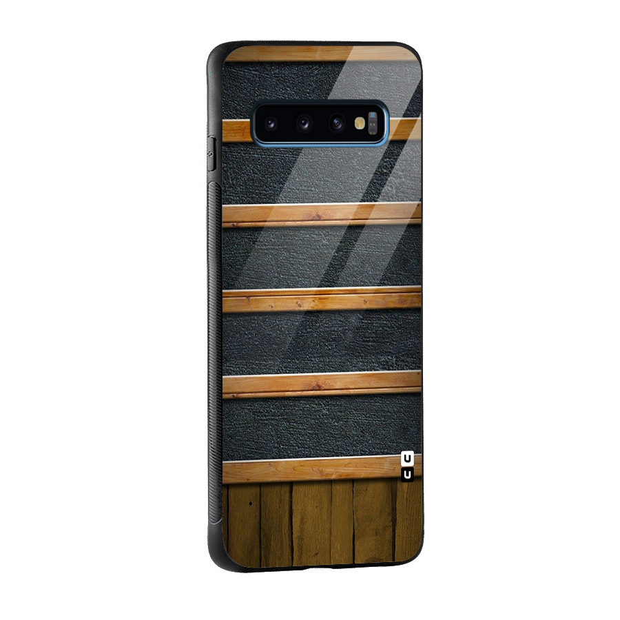 Wood Design Glass Back Case for Galaxy S10