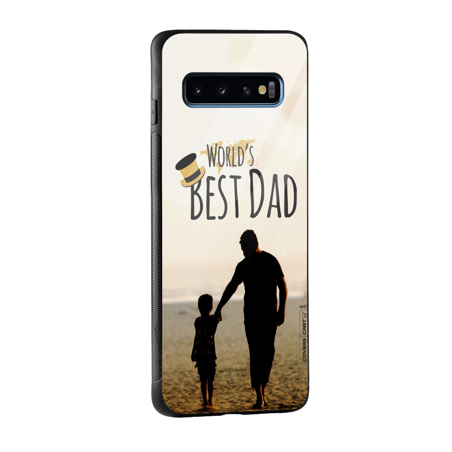Worlds Best Dad Glass Back Case for Galaxy S10