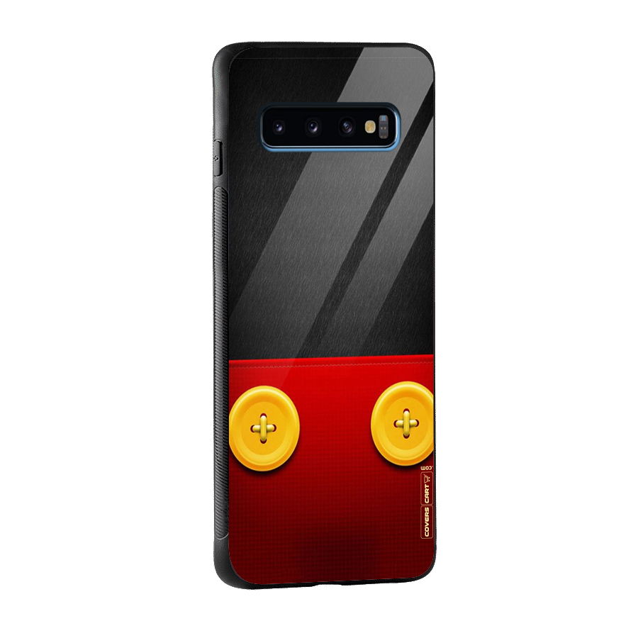 Yellow Button Glass Back Case for Galaxy S10