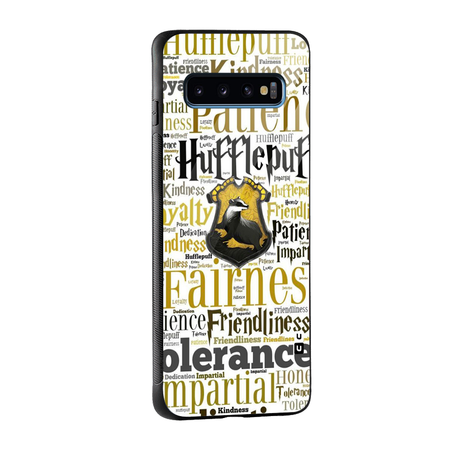 Yellow Fairness Glass Back Case for Galaxy S10