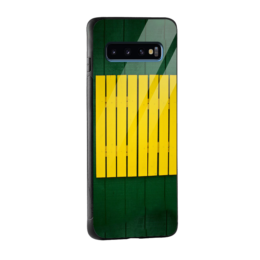 Yellow Fence Glass Back Case for Galaxy S10