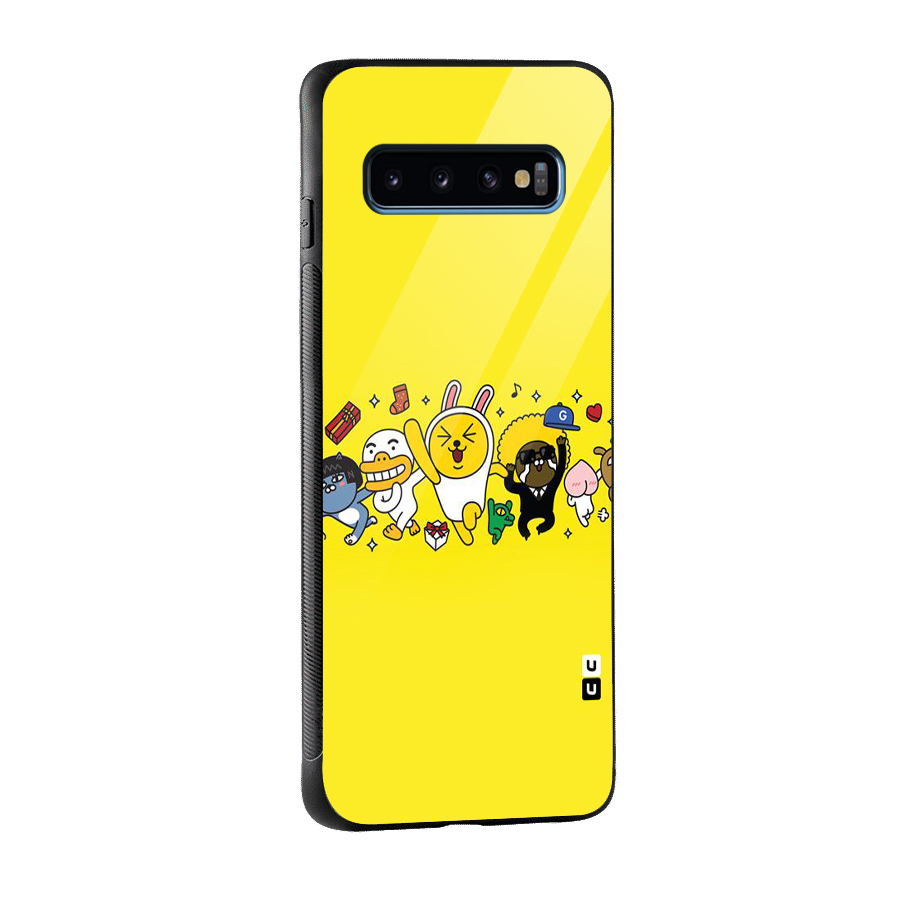 Yellow Friends Glass Back Case for Galaxy S10