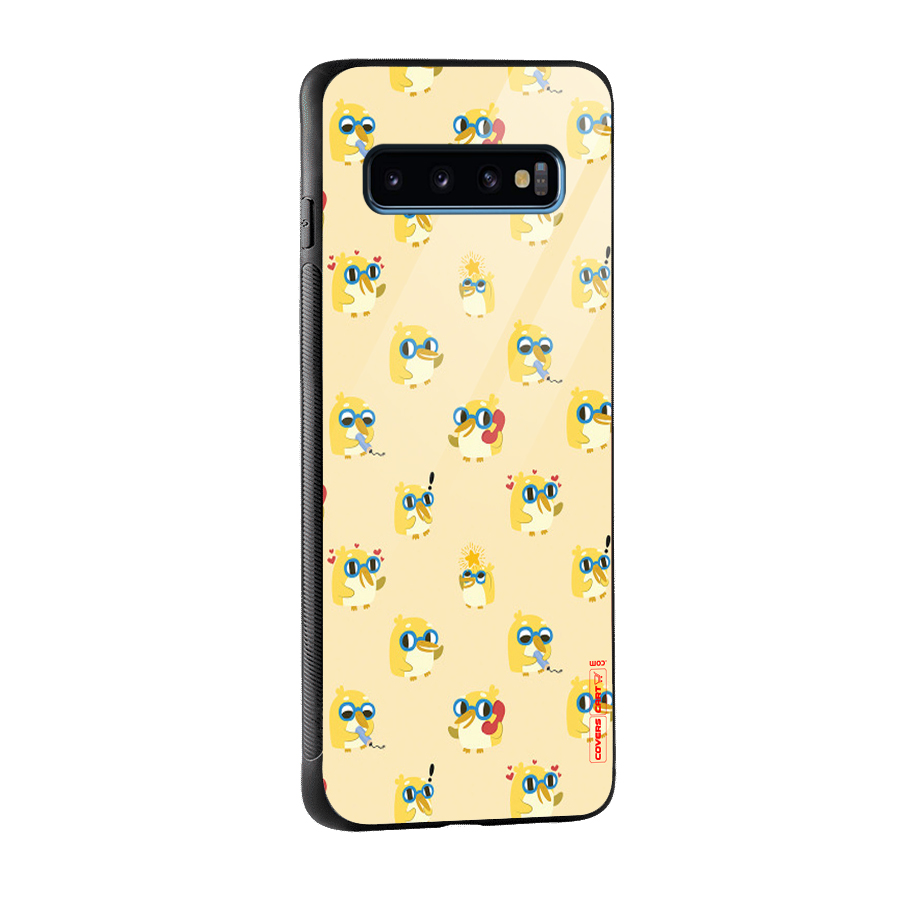 Yellow Parrot Glass Back Case for Galaxy S10