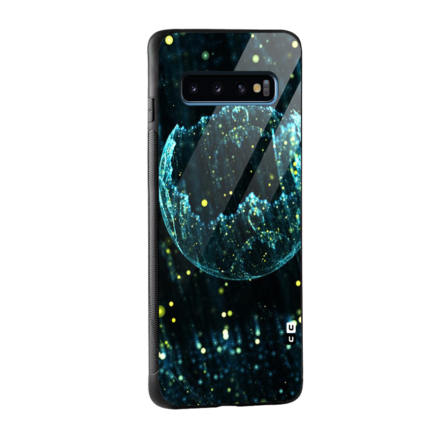 Yellow Rain Glass Back Case for Galaxy S10