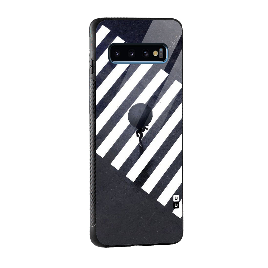 Zebra Walking Glass Back Case for Galaxy S10
