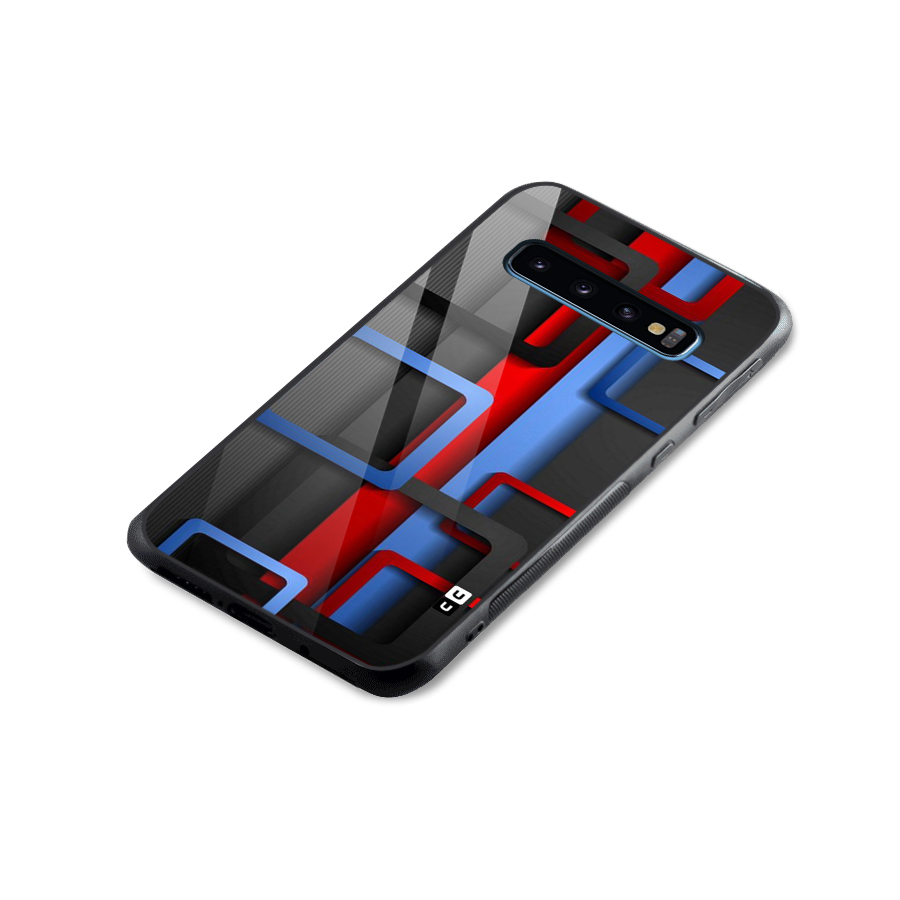 Abstract Box Glass Back Case for Galaxy S10