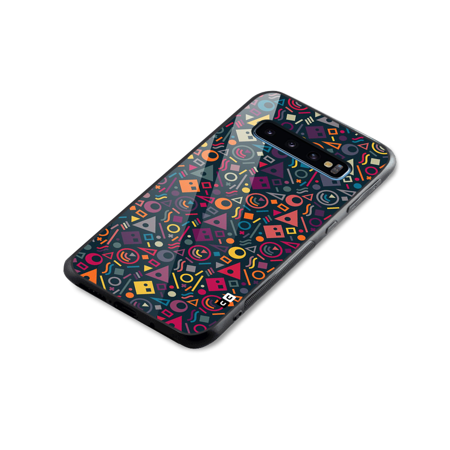 Abstract Figures Glass Back Case for Galaxy S10