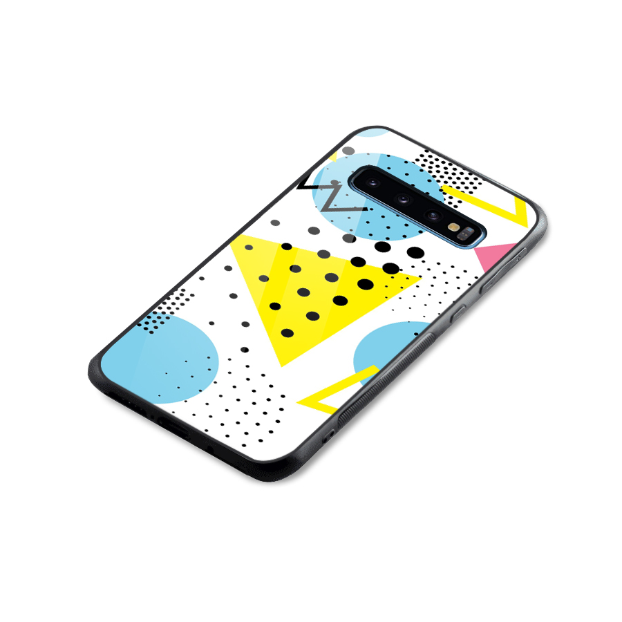 Abstract Geometry Glass Back Case for Galaxy S10