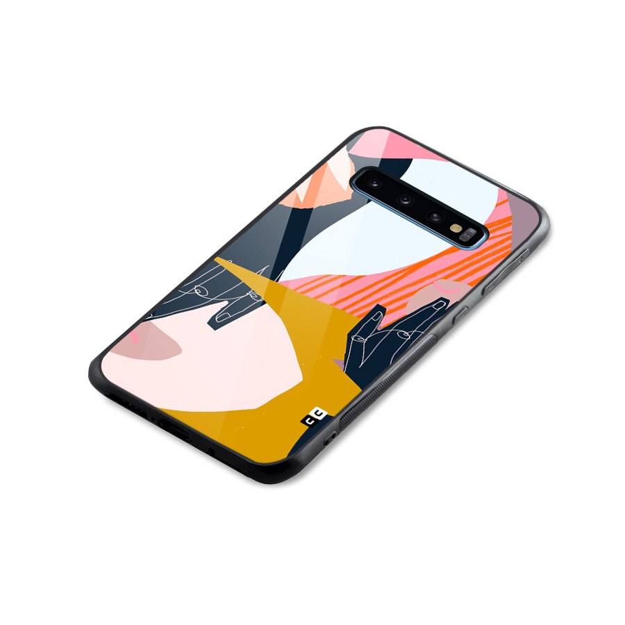 Abstract Hands Glass Back Case for Galaxy S10