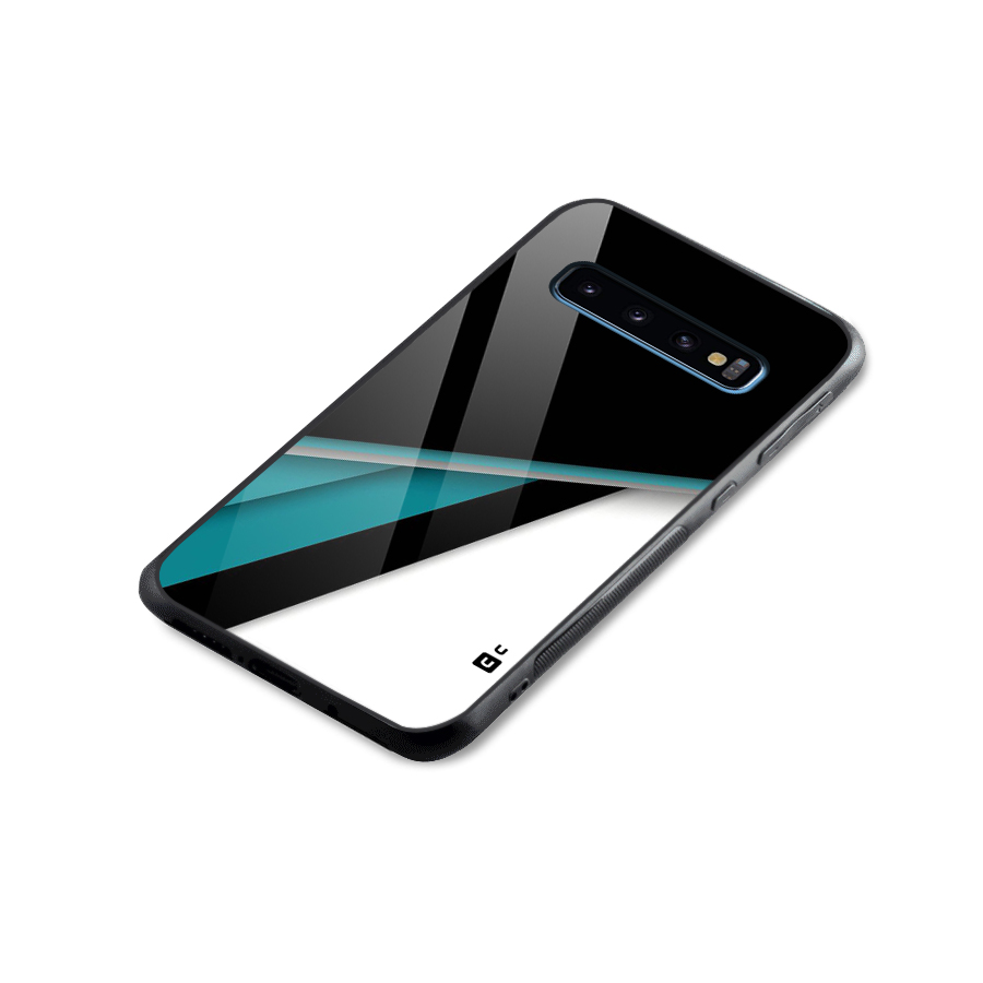Abstract Lines Of Blue Glass Back Case for Galaxy S10