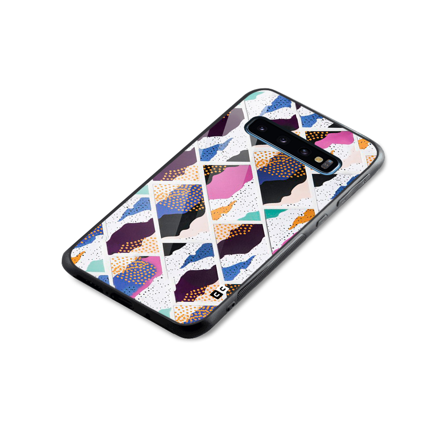 Abstract Polka Glass Back Case for Galaxy S10