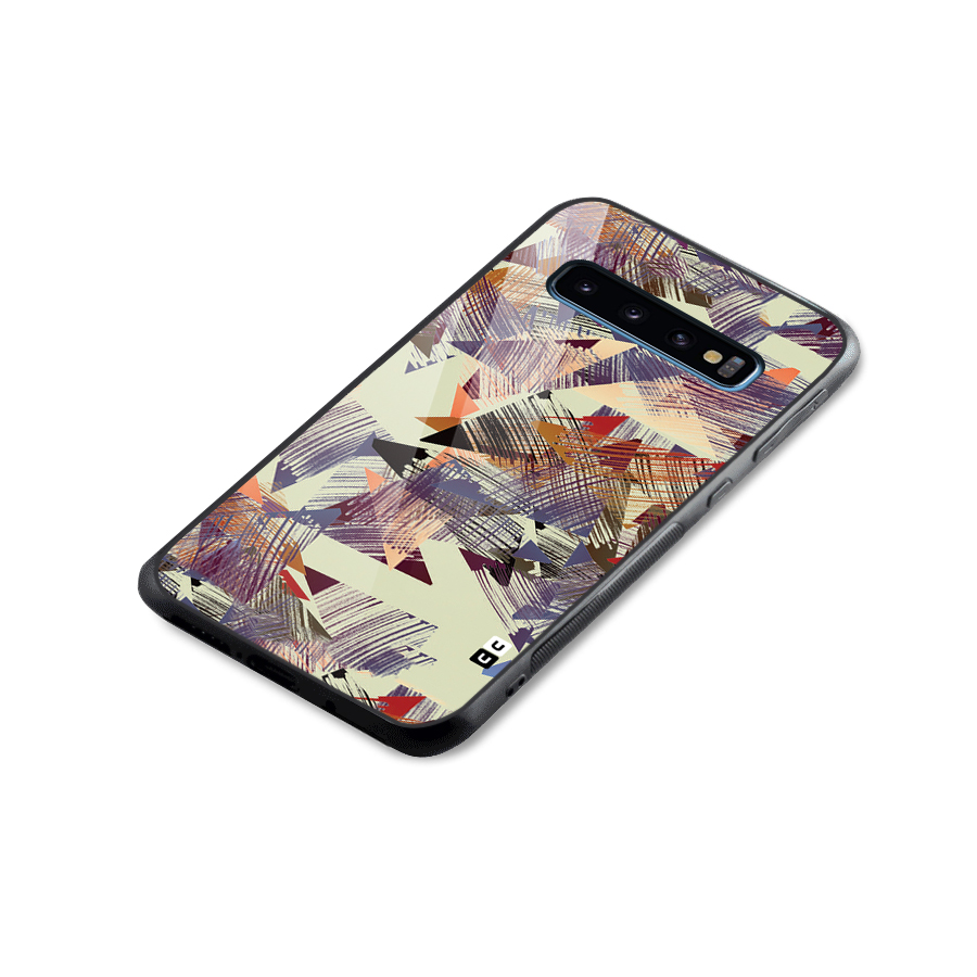 Abstract Sketch Glass Back Case for Galaxy S10
