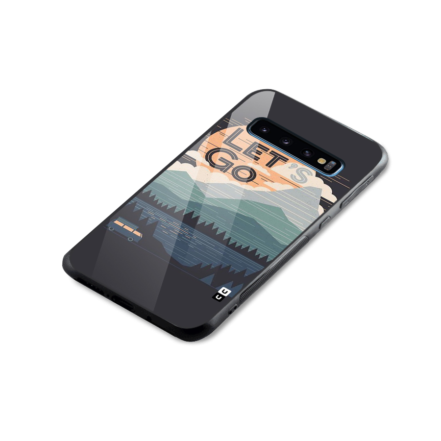 Abstract Travel Glass Back Case for Galaxy S10