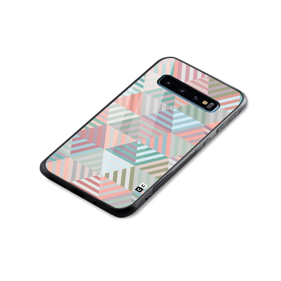 Abstract Triangle Lines Glass Back Case for Galaxy S10