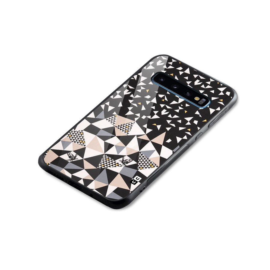 Abstract Varied Triangles Glass Back Case for Galaxy S10