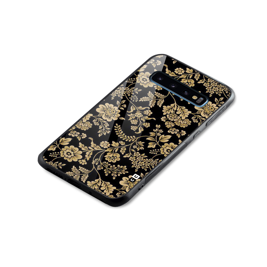 Aesthetic Golden Design Glass Back Case for Galaxy S10