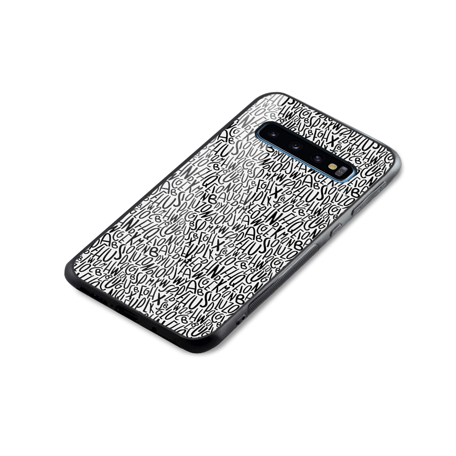 Alphabet Seamless Abstract Glass Back Case for Galaxy S10