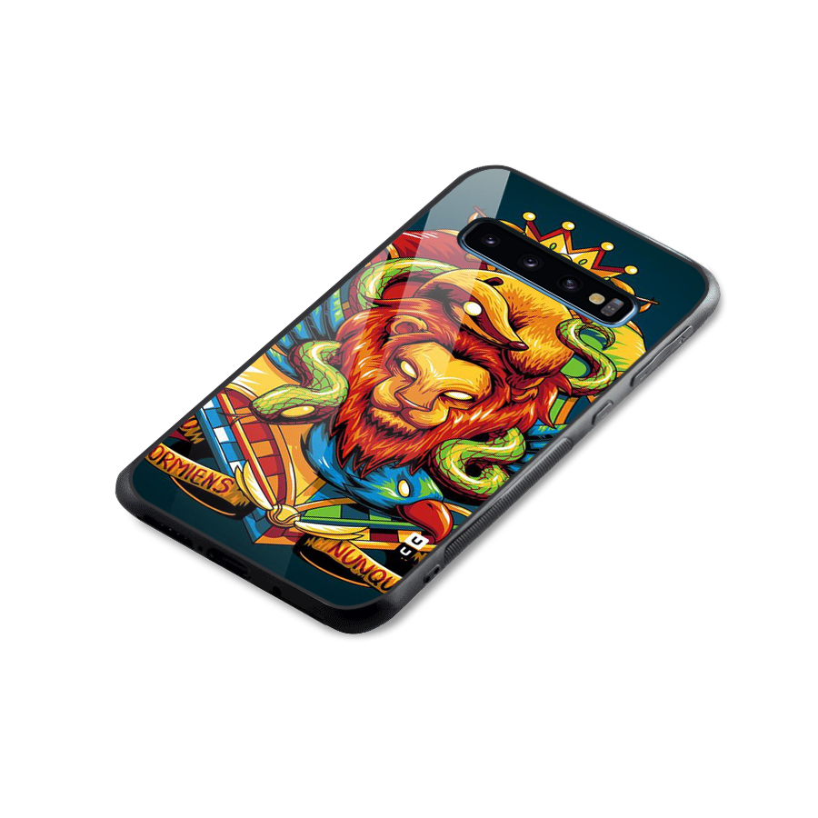 Animal Art Glass Back Case for Galaxy S10