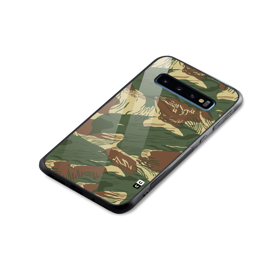 Army Design Glass Back Case for Galaxy S10