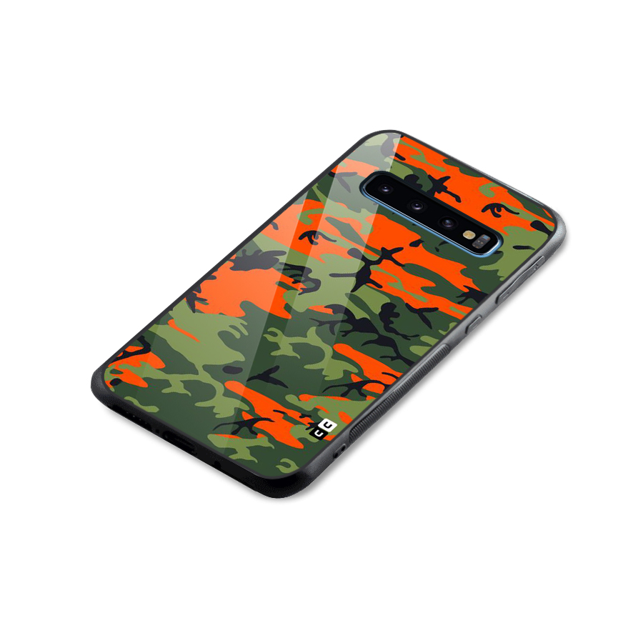 Army Pattern Glass Back Case for Galaxy S10