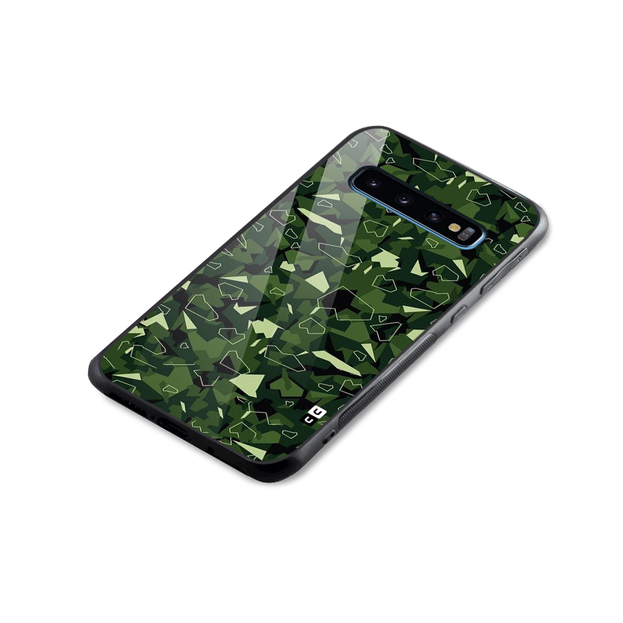 Army Shape Design Glass Back Case for Galaxy S10