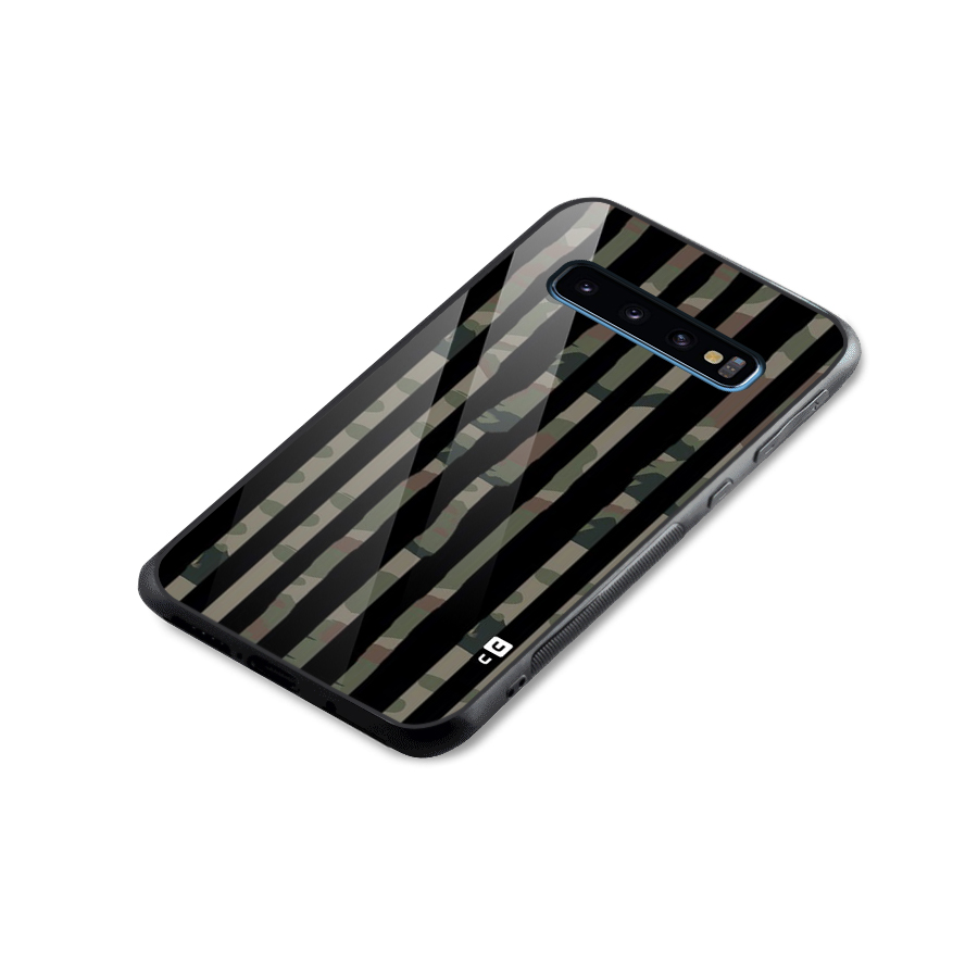 Army Stripes Glass Back Case for Galaxy S10