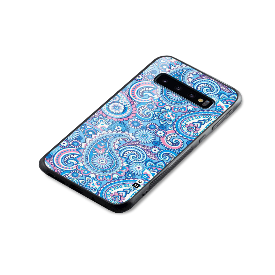 Artistic Blue Art Glass Back Case for Galaxy S10