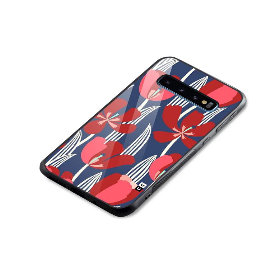 Artistic Tulips Glass Back Case for Galaxy S10