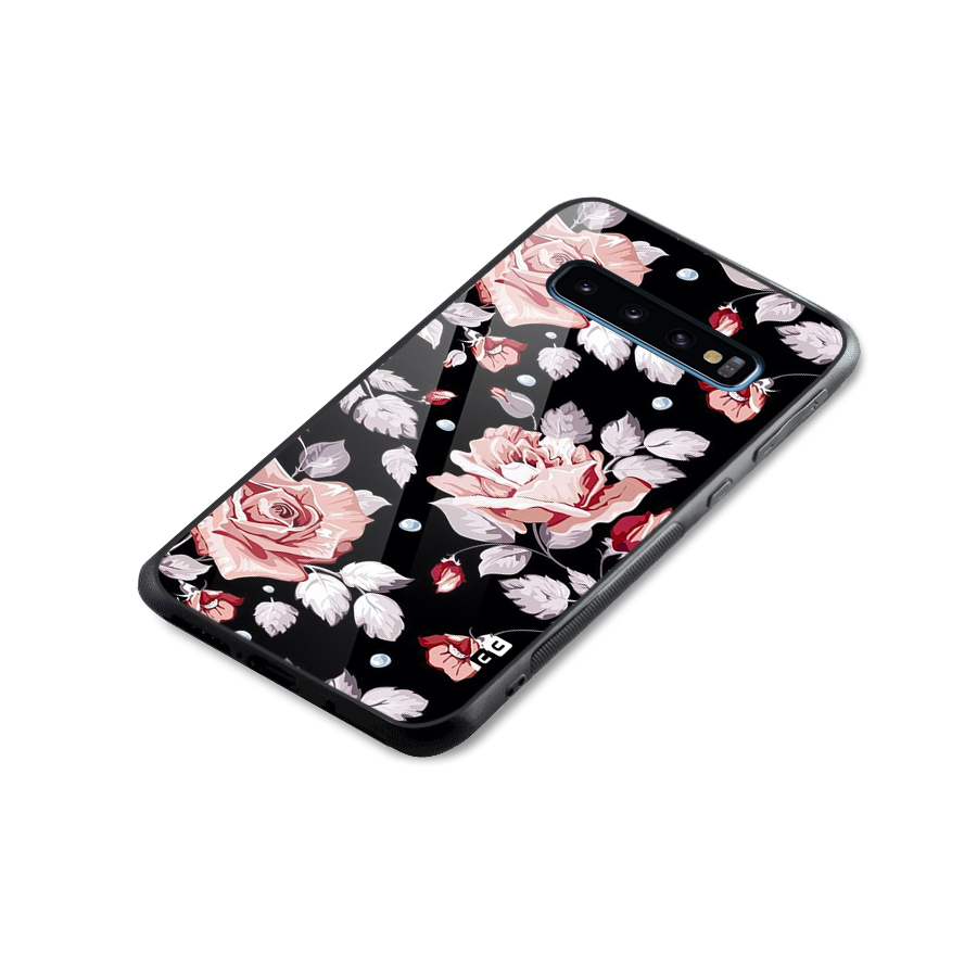 Artsy Floral Glass Back Case for Galaxy S10
