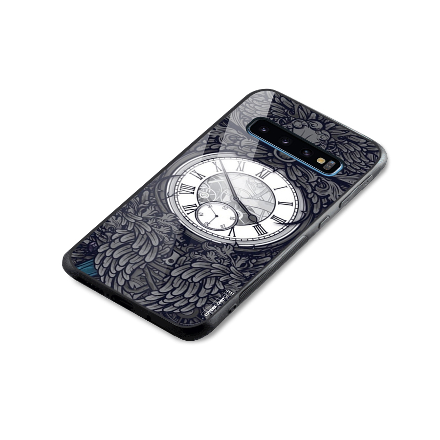 Artsy Wall Clock Glass Back Case for Galaxy S10