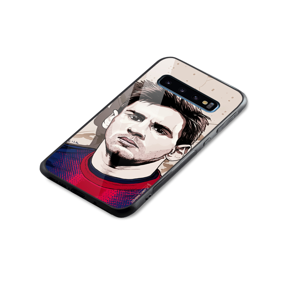 Barca King Messi Glass Back Case for Galaxy S10