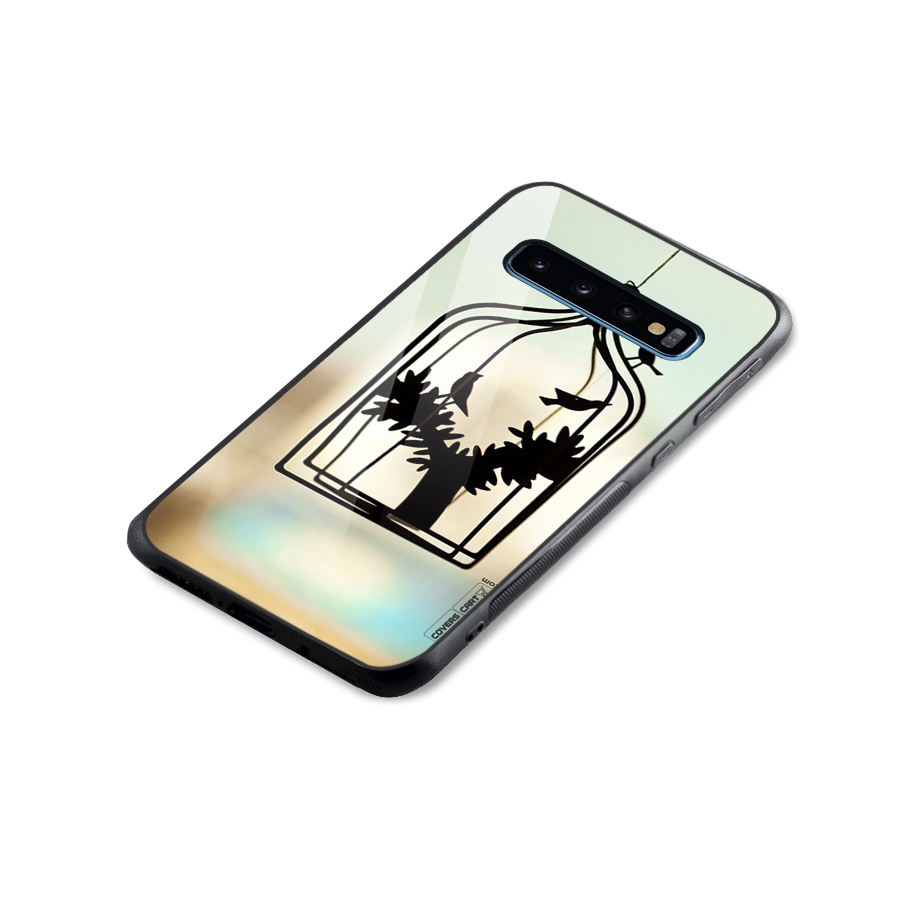 Beautiful Pegion Cage Glass Back Case for Galaxy S10