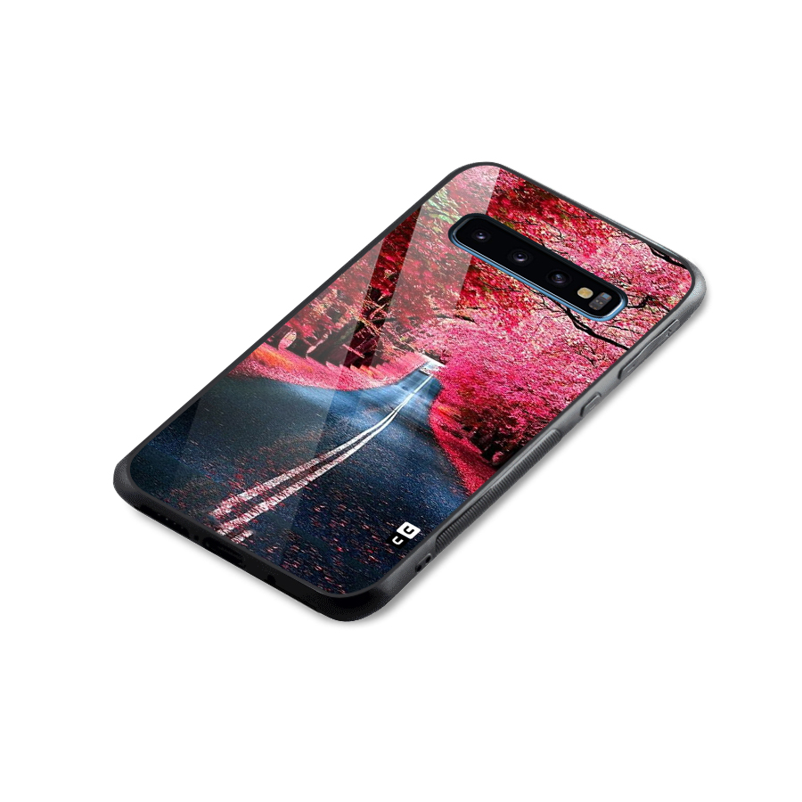 Beautiful Red Trees Glass Back Case for Galaxy S10