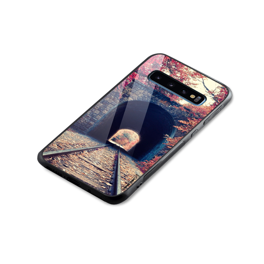 Beautiful Track Glass Back Case for Galaxy S10