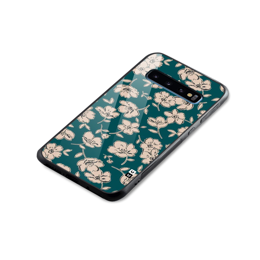 Beauty Green Bloom Glass Back Case for Galaxy S10