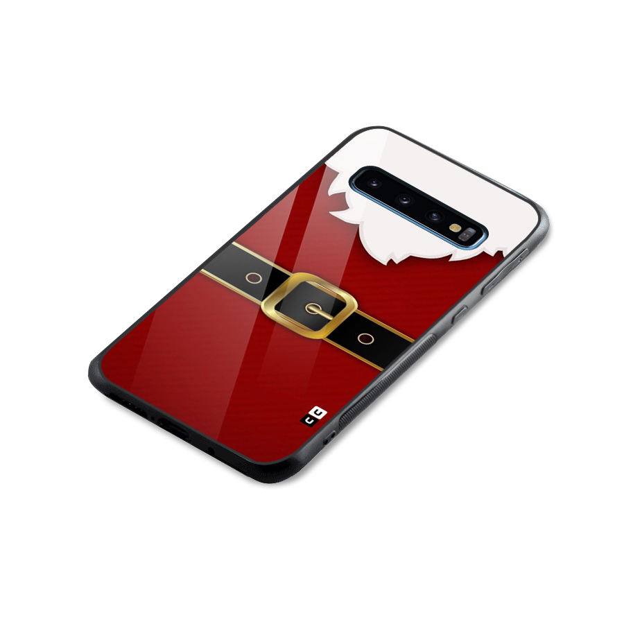 Black Belt Design Glass Back Case for Galaxy S10