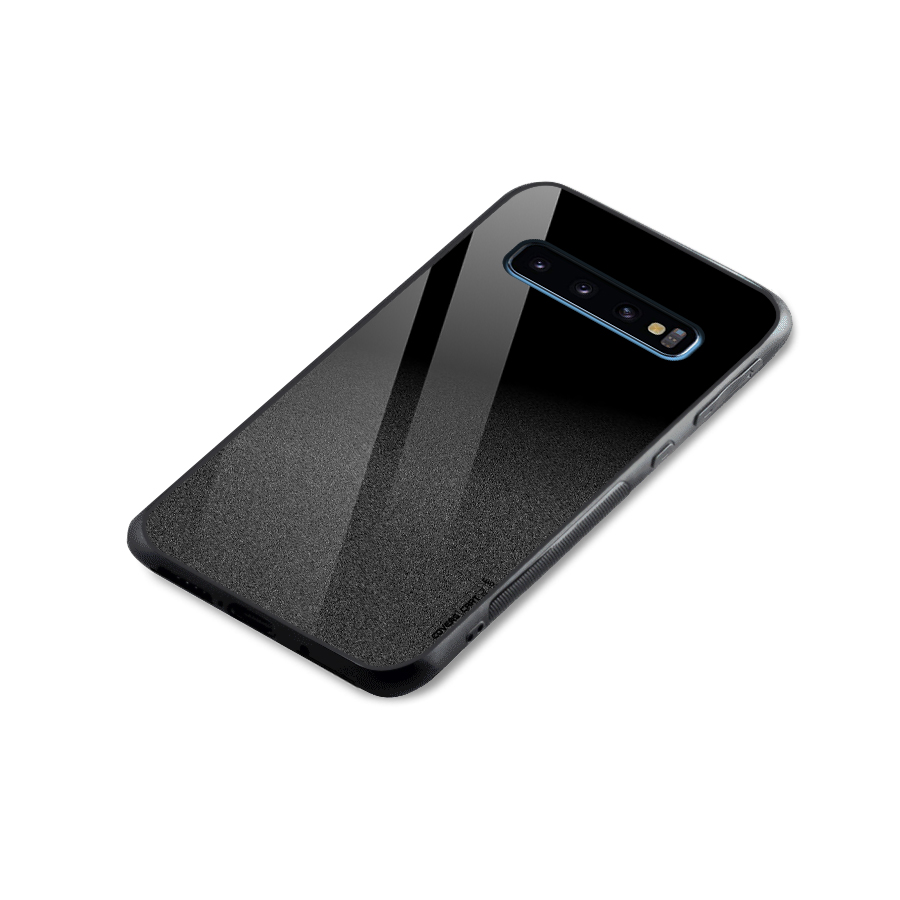 Black Grey Noise Fusion Glass Back Case for Galaxy S10