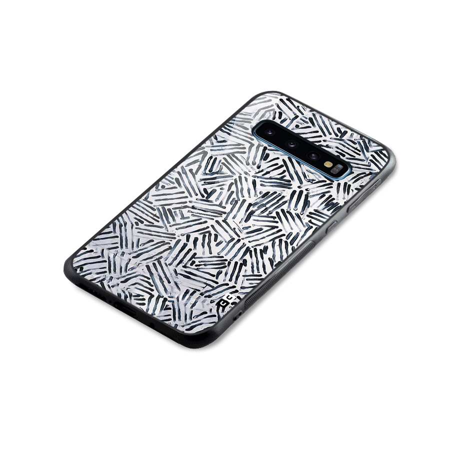 Black Tiny Uneven Glass Back Case for Galaxy S10