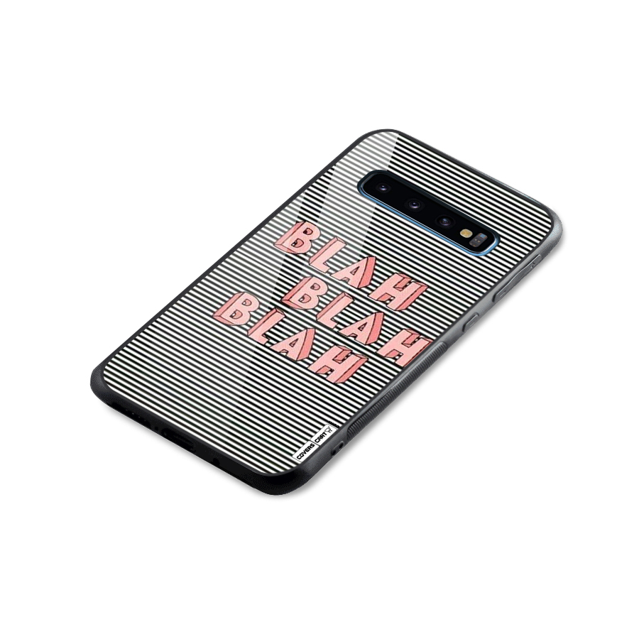 Blah Stripes Glass Back Case for Galaxy S10